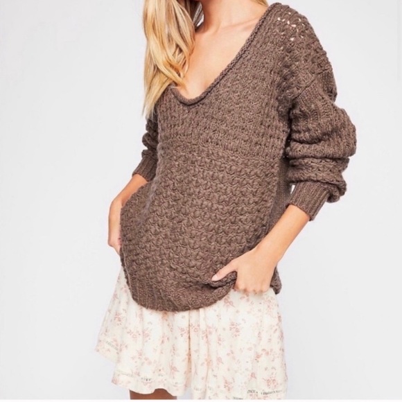 Free People Sweaters - Free People Crashing Waves Pullover Sweater Brown Size M